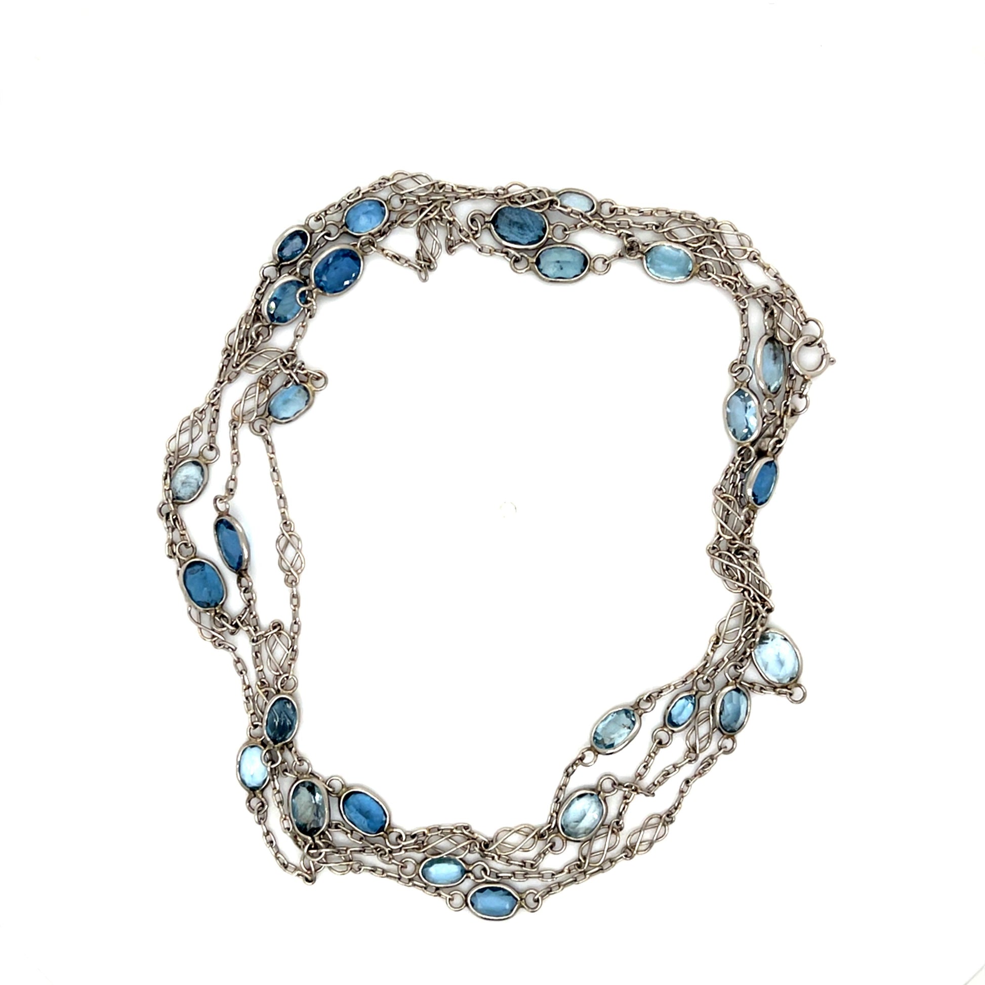 8.69ct Platinum Handmade Aquamarine Necklace
