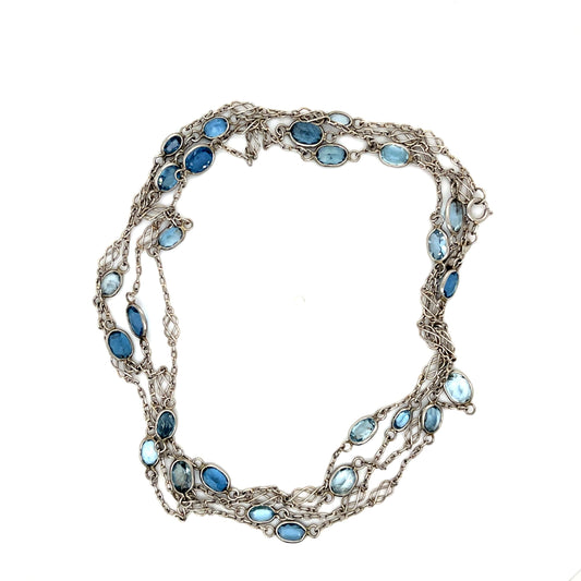 8.69ct Platinum Handmade Aquamarine Necklace