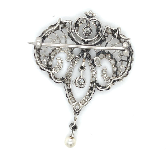 Edwardian Belle Époque 2.50ct Diamond Pendant/ Brooch