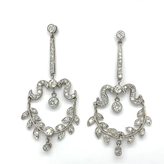 1.50ct 10 CD 2ct SD Platinum Diamond Earrings