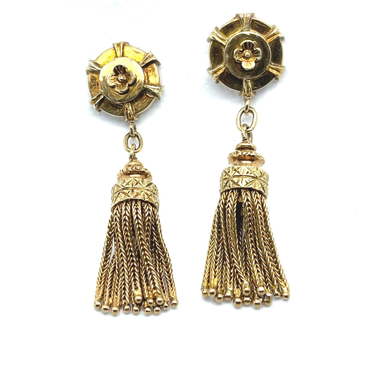 Original Victorian 18KY Dangle Tassel Earrings