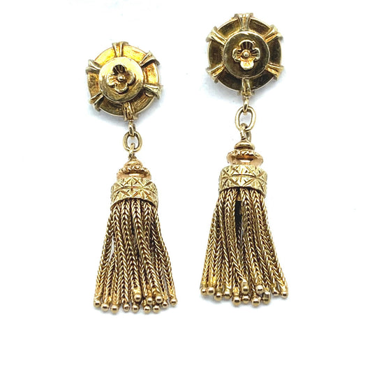 Original Victorian 18KY Dangle Tassel Earrings