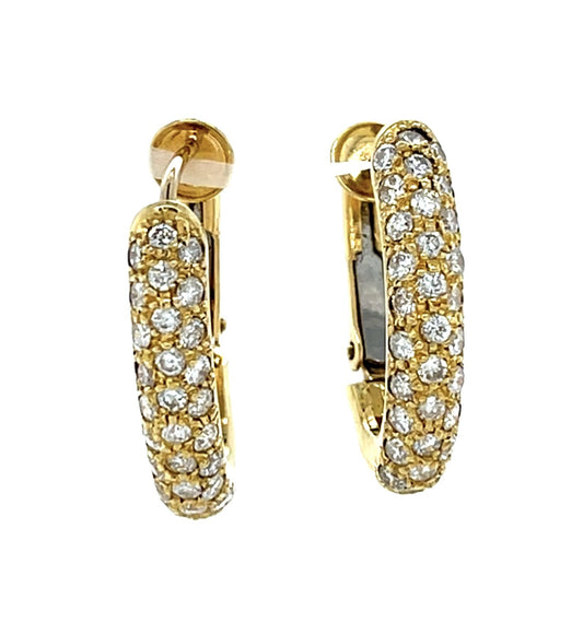 1.26ct Diamond 18KY Huggie Earrings 6.52g