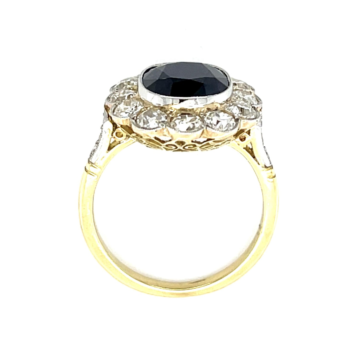 Original 2.40ct Sapphire Platinum Handmade Ring (Vintage 1950s)