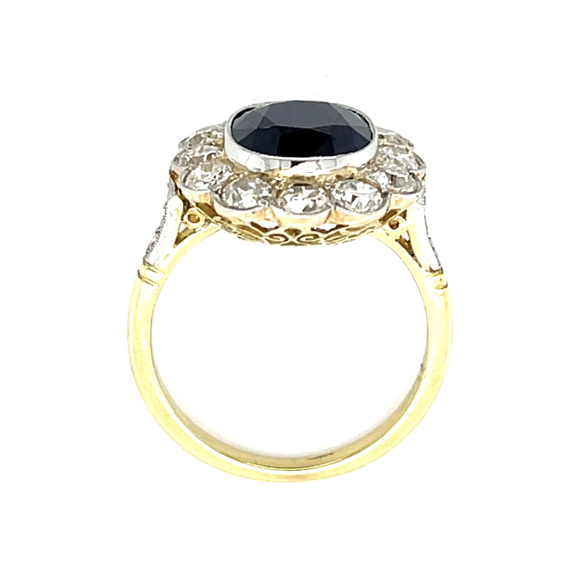 Original 2.40ct Sapphire Platinum Handmade Ring (Vintage 1950s)