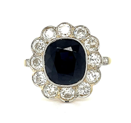 Original 2.40ct Sapphire Platinum Handmade Ring (Vintage 1950s)