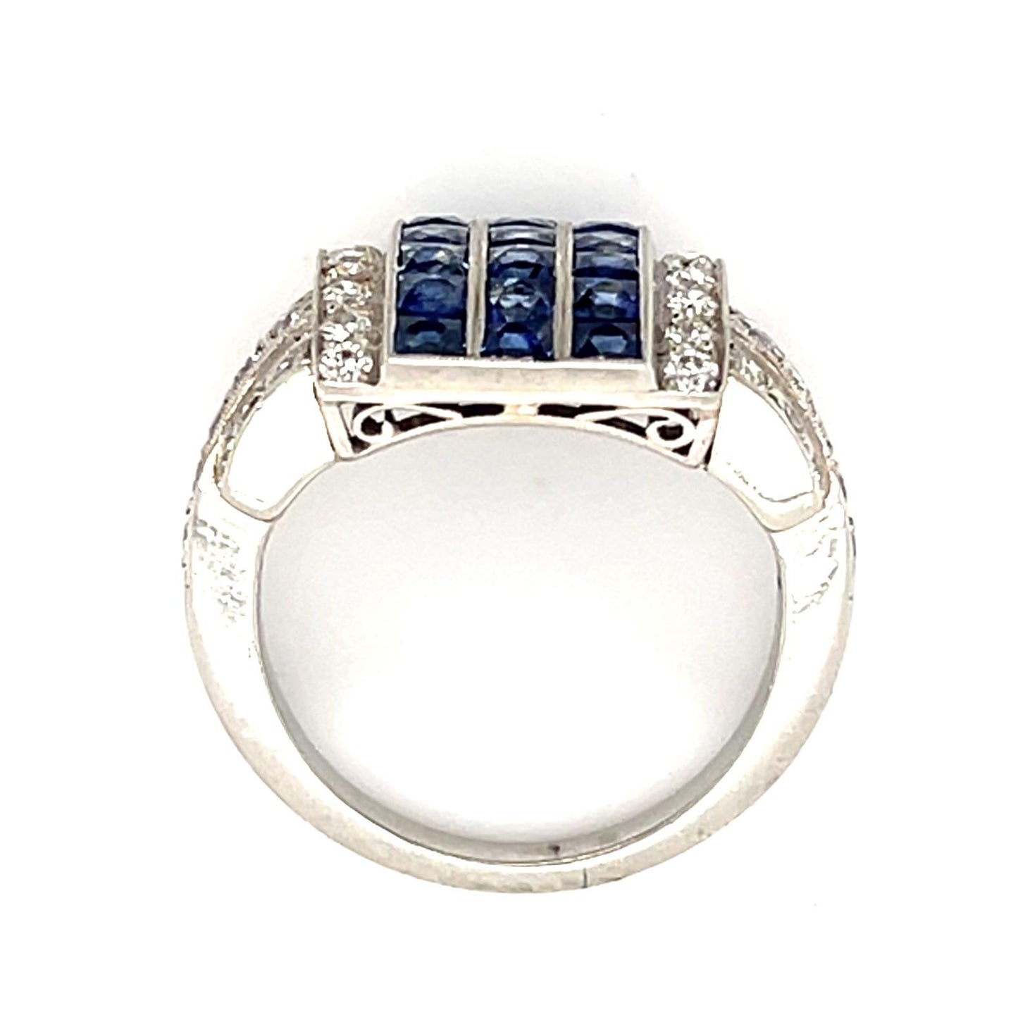 2.79ct French-cut Sapphire Platinum Handmade Ring