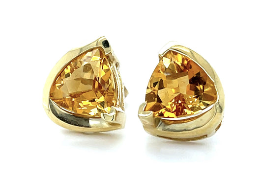 8ct Citrine 14KY Stud Earrings