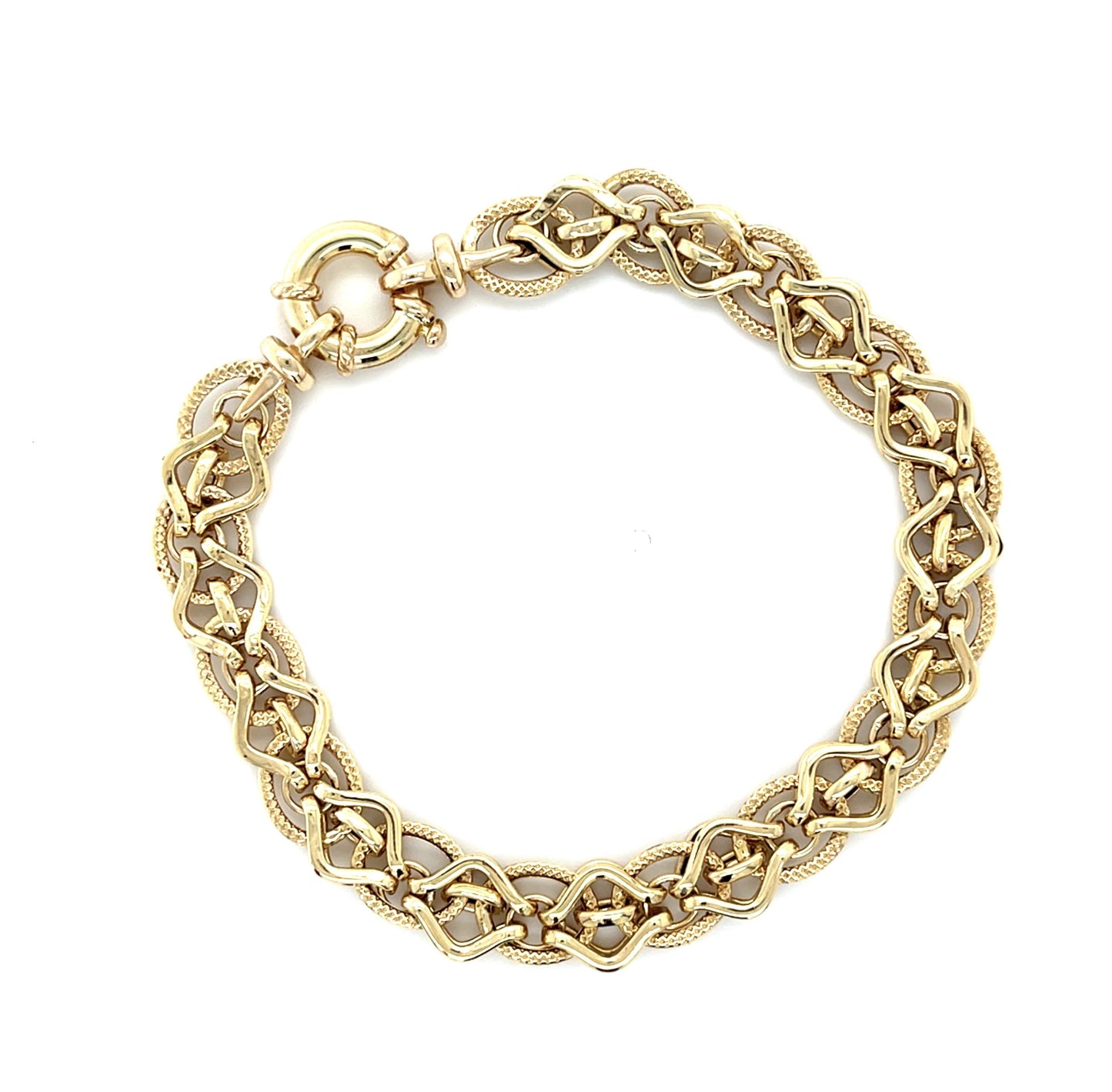 10KY Italian Hollow Bracelet 7.80g 7.50"