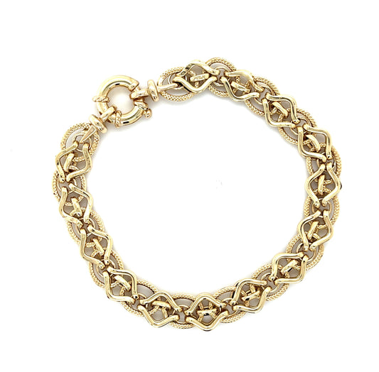 10KY Italian Hollow Bracelet 7.80g 7.50"