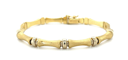 14KY Bangle Bracelet Bamboo Style 8.55g 7"