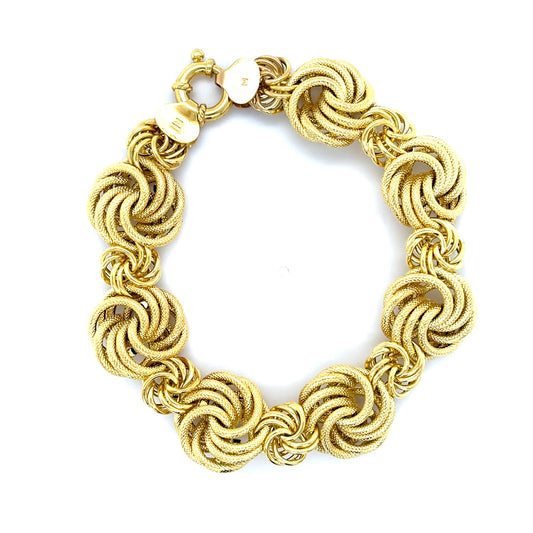 14KY Italian Hollow Bracelet 9.90g 7.25"