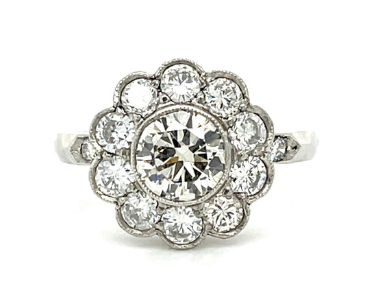 .85ct (H-I VS) Round Diamond Platinum Handmade Ring