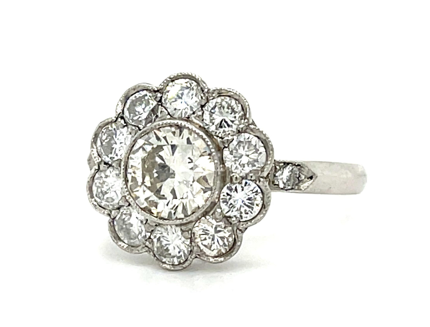 .85ct (H-I VS) Round Diamond Platinum Handmade Ring