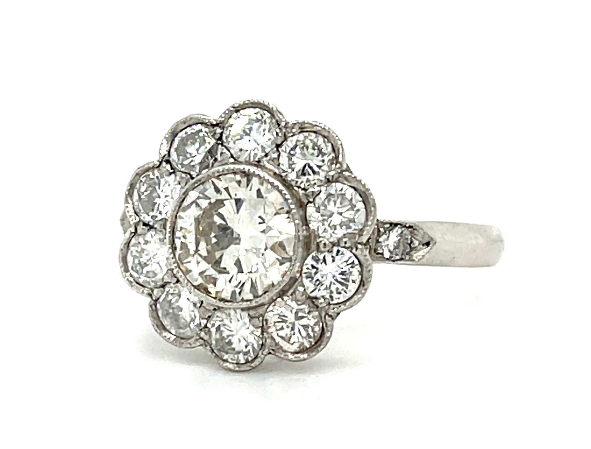 .85ct (H-I VS) Round Diamond Platinum Handmade Ring