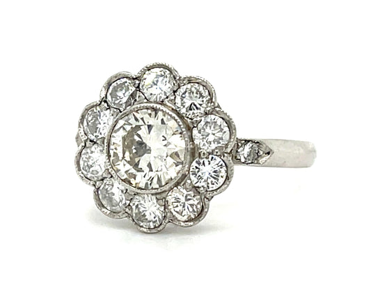 .85ct (H-I VS) Round Diamond Platinum Handmade Ring
