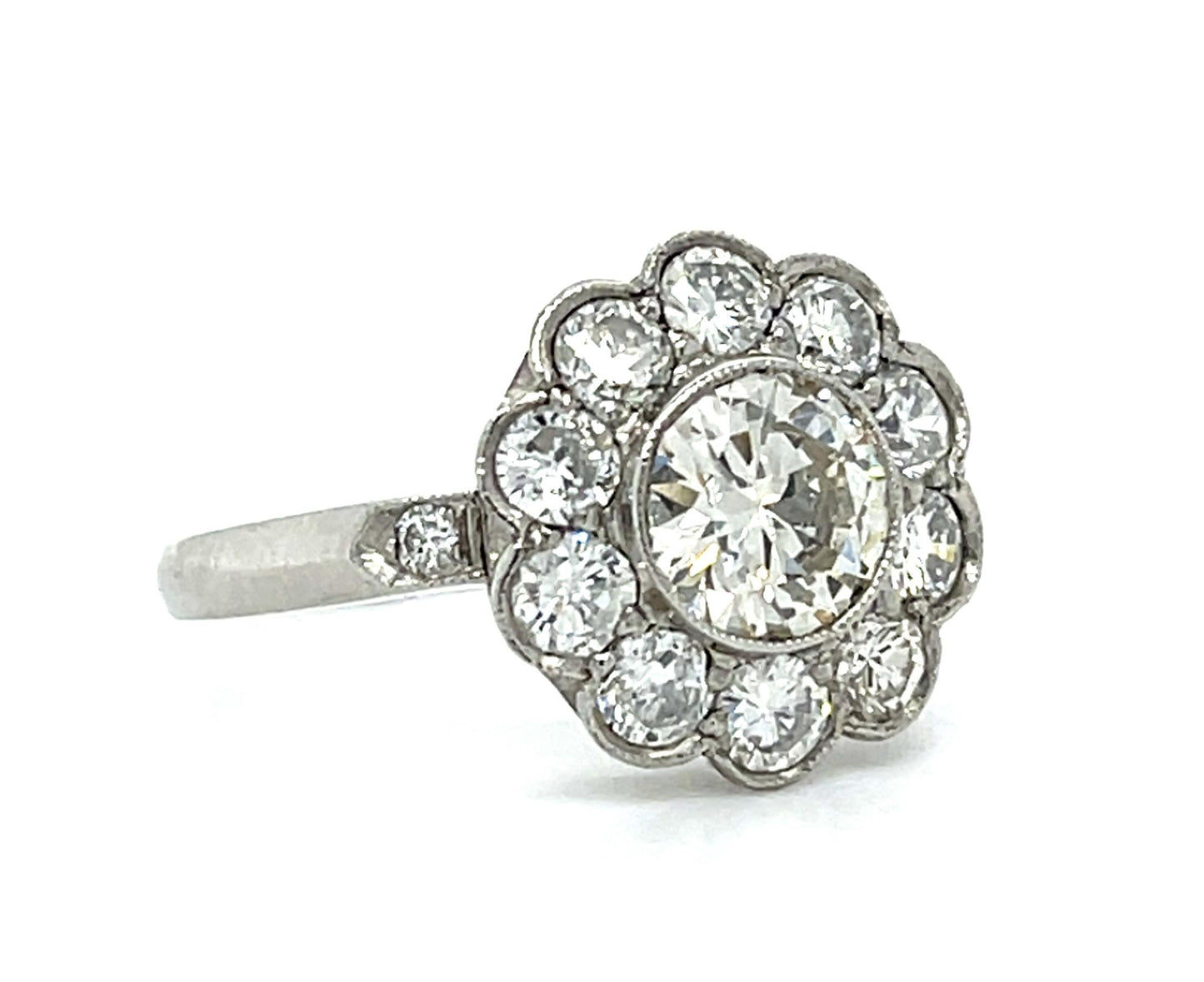 .85ct (H-I VS) Round Diamond Platinum Handmade Ring