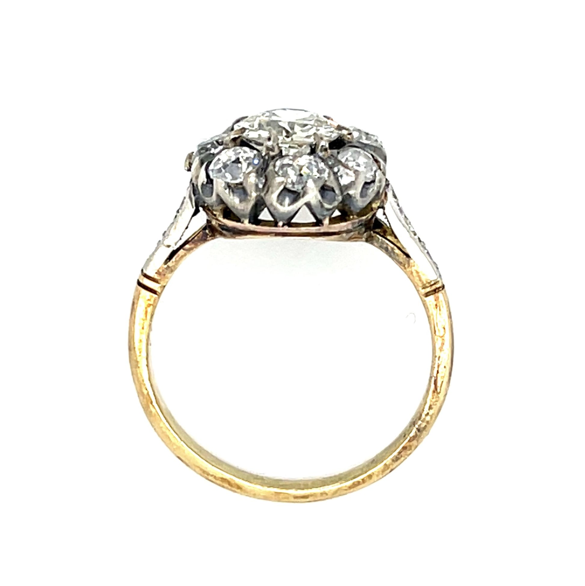 1ct (N-O VS) European Diamond 14KY+Silver Ring