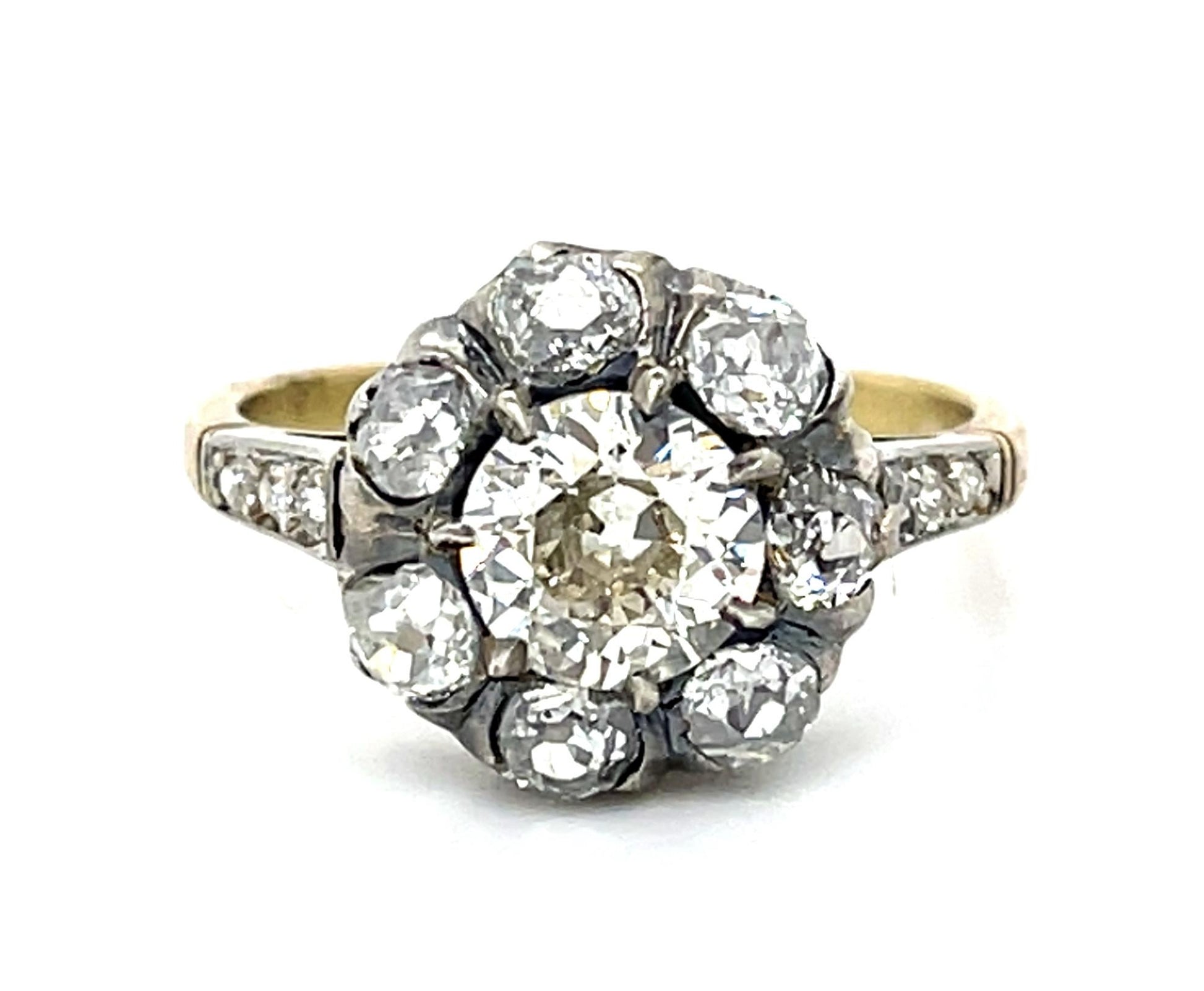 1ct (N-O VS) European Diamond 14KY+Silver Ring