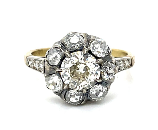 1ct (N-O VS) European Diamond 14KY+Silver Ring