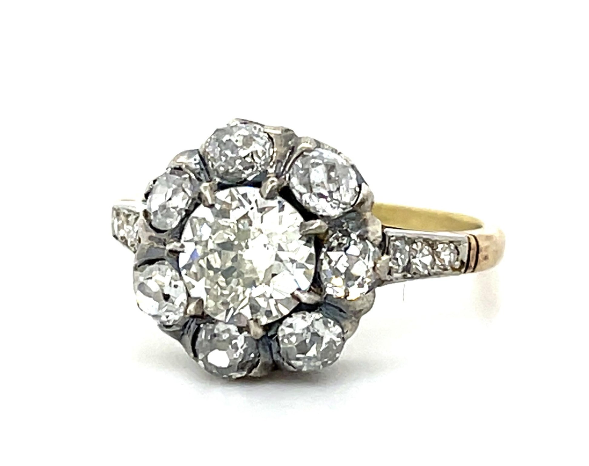 1ct (N-O VS) European Diamond 14KY+Silver Ring