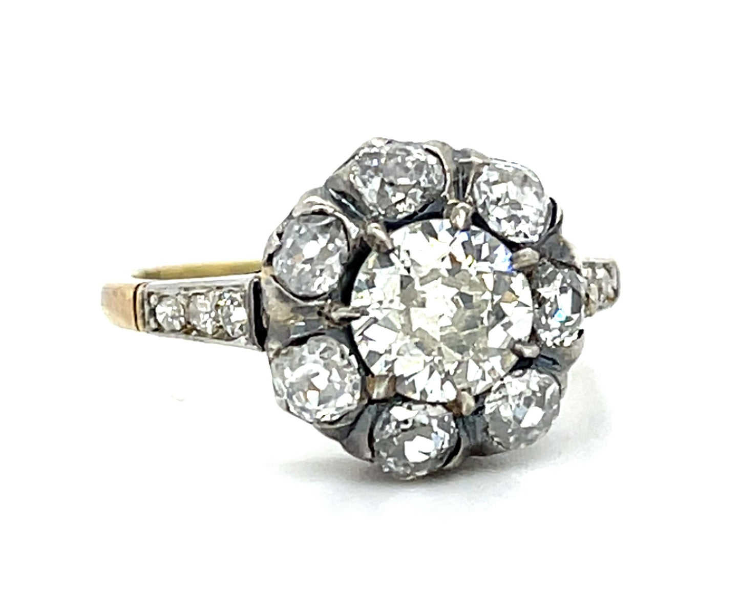 1ct (N-O VS) European Diamond 14KY+Silver Ring