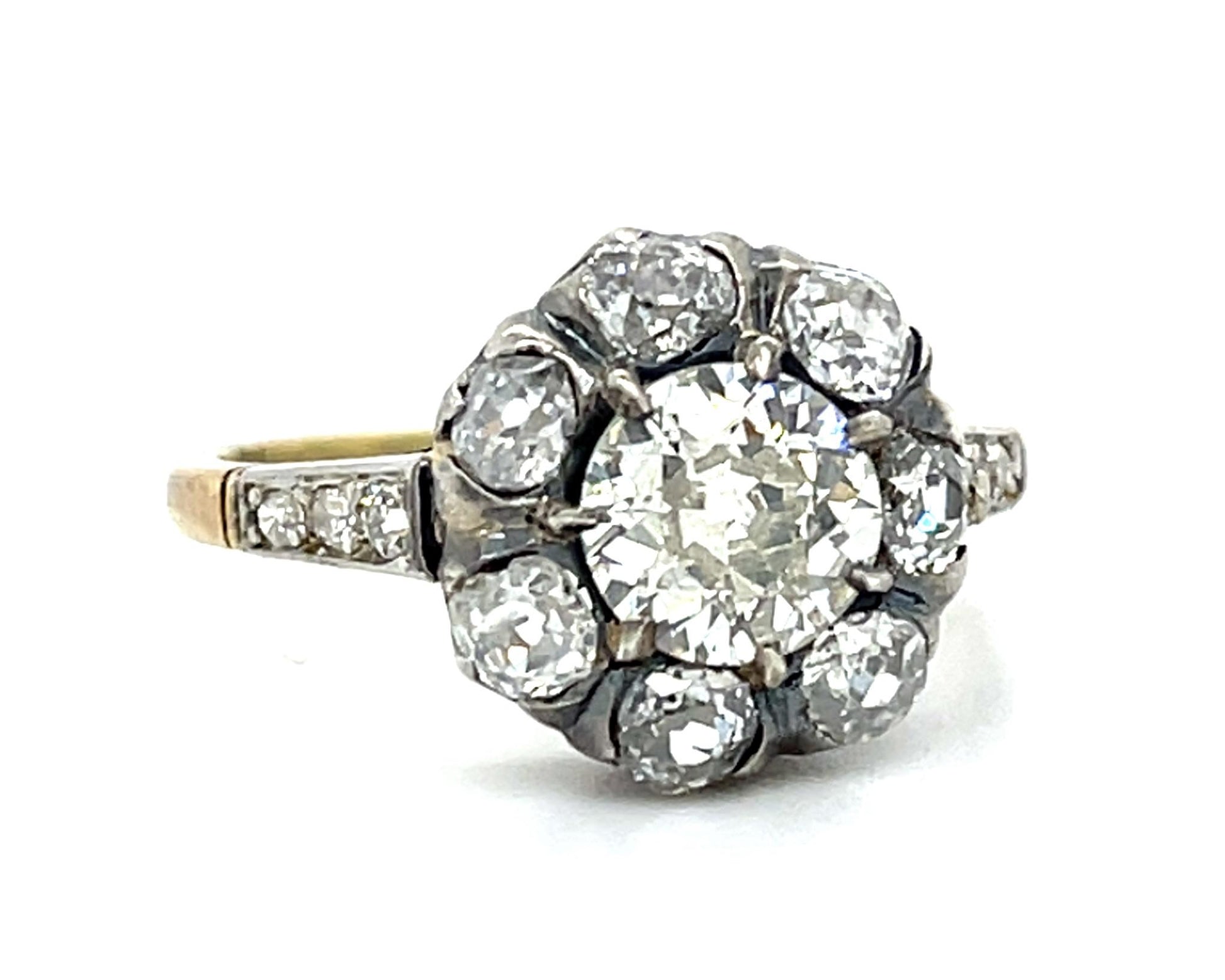 1ct (N-O VS) European Diamond 14KY+Silver Ring
