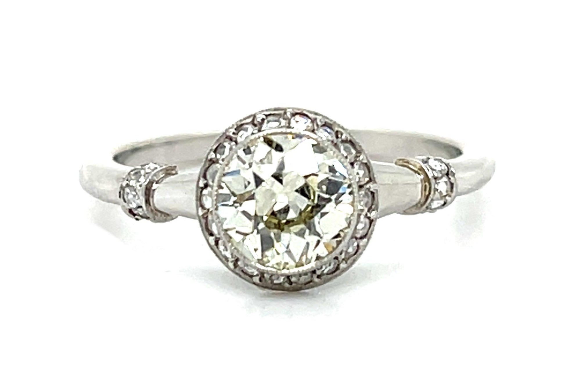 .95ct (J-K VS) European Diamond Platinum Handmade Ring