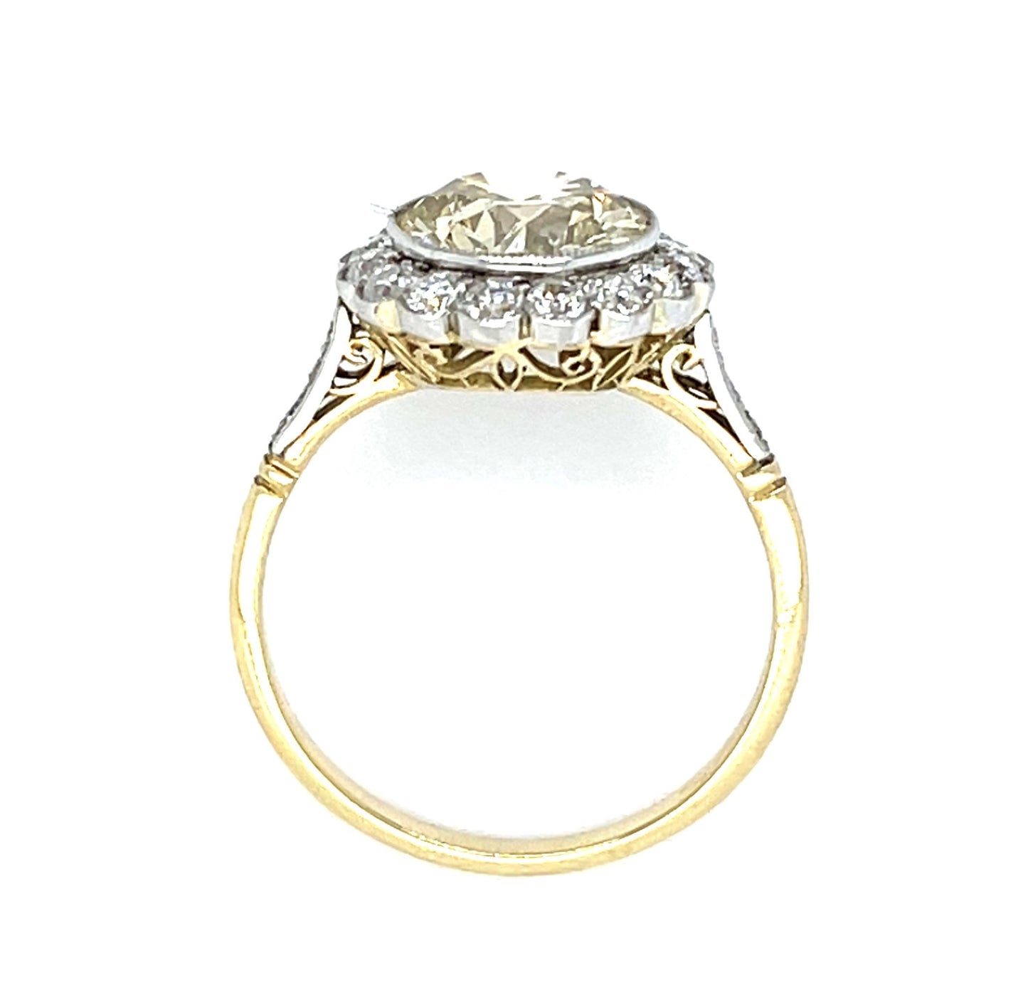 2.22ct VS Fancy Brownish Yellow Transitional Diamond Platinum Handmade Ring