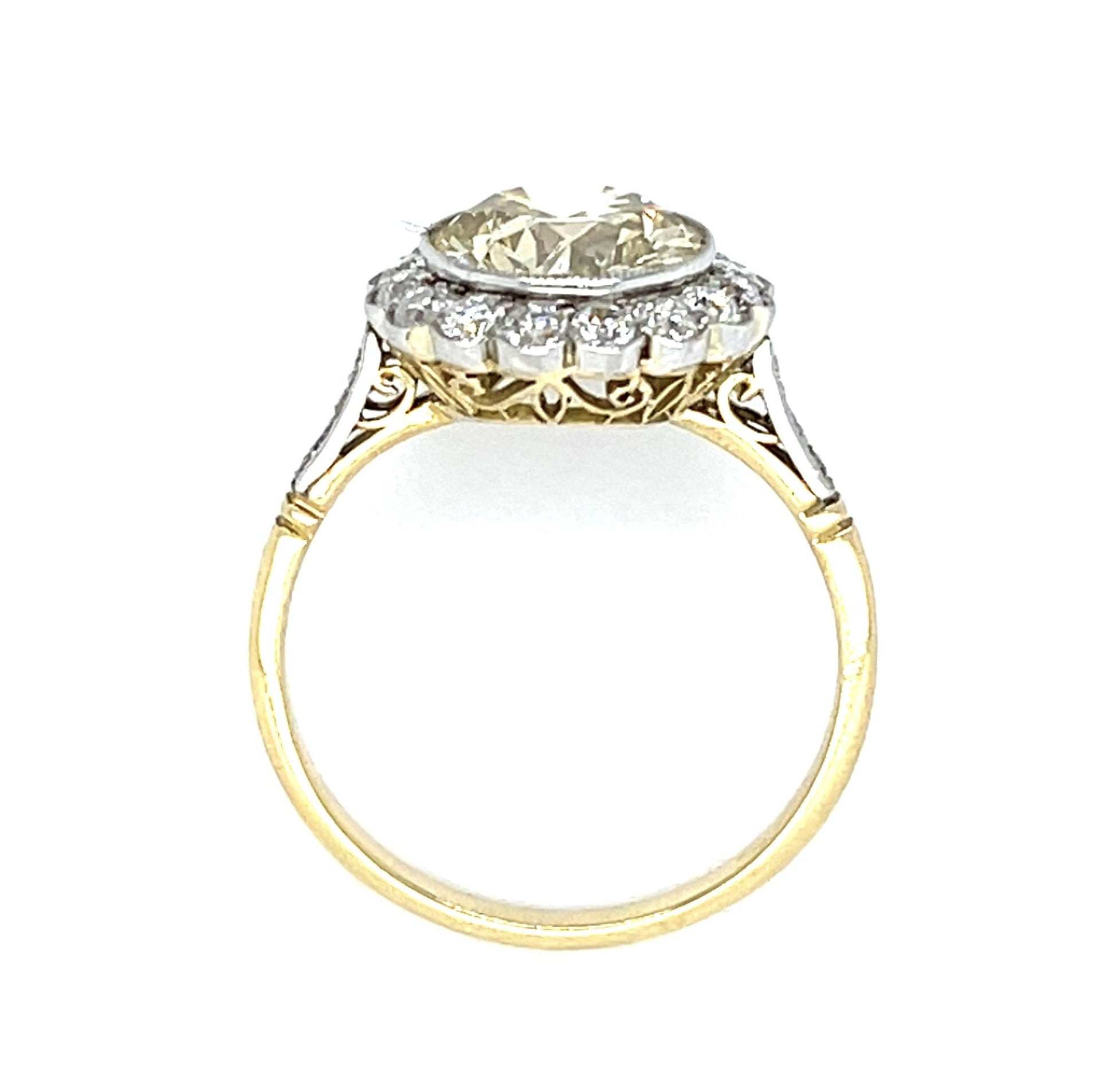 2.22ct VS Fancy Brownish Yellow Transitional Diamond Platinum Handmade Ring
