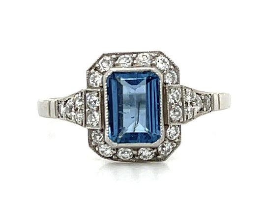 .73ct Aquamarine Platinum Handmade Ring
