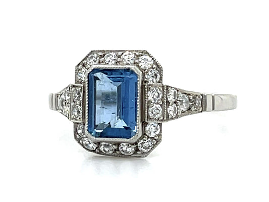.73ct Aquamarine Platinum Handmade Ring