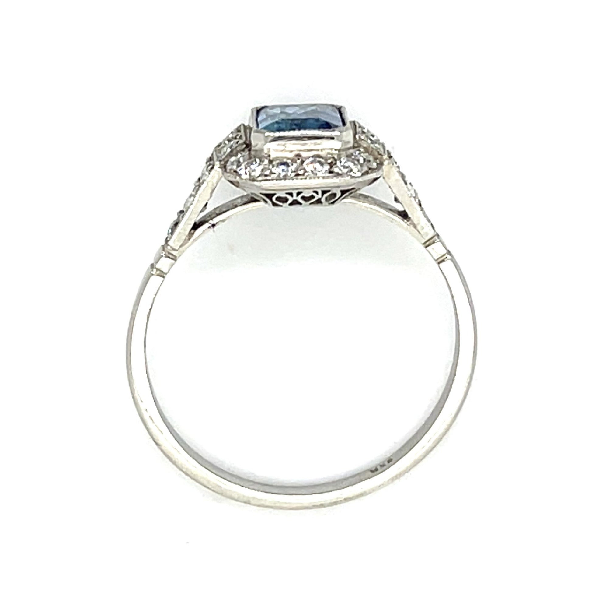 .73ct Aquamarine Platinum Handmade Ring