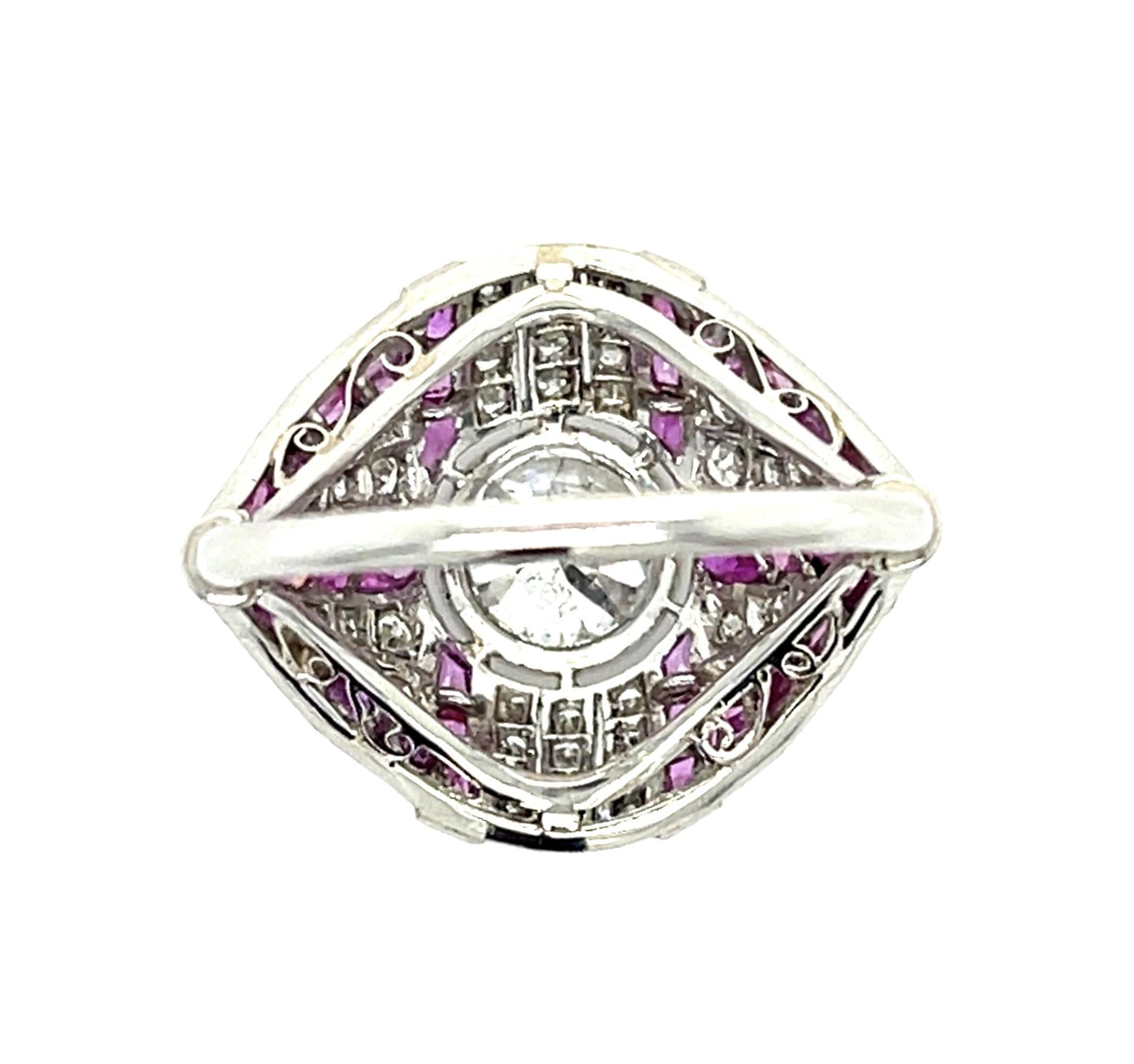 1.46ct (J-K SI2) Old Euro Diamond PT Handmade Ring