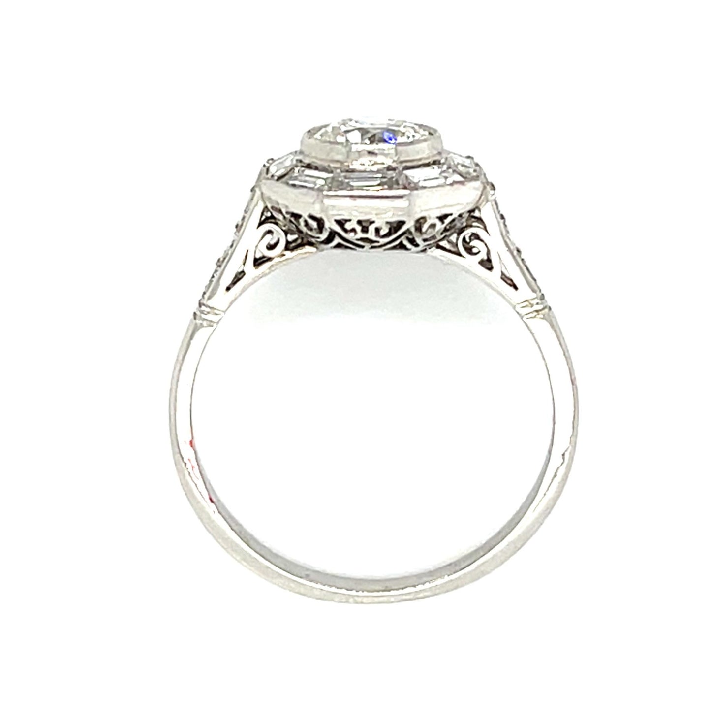 .87ct (H-I VS) Old European Diamond Platinum Handmade Ring