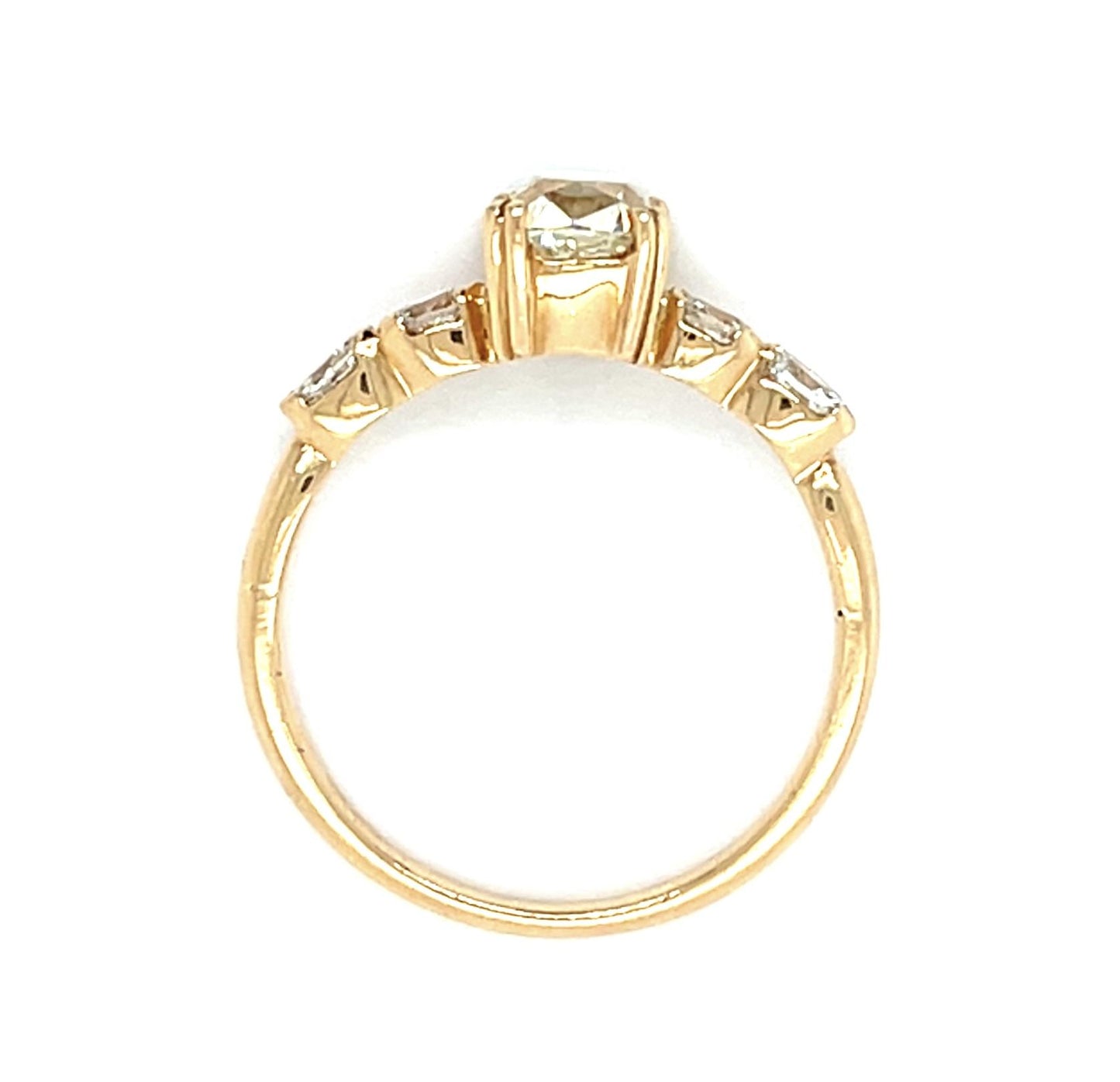 1.18ct (L VS1) Cushion Old Mine Diamond 18KY Ring