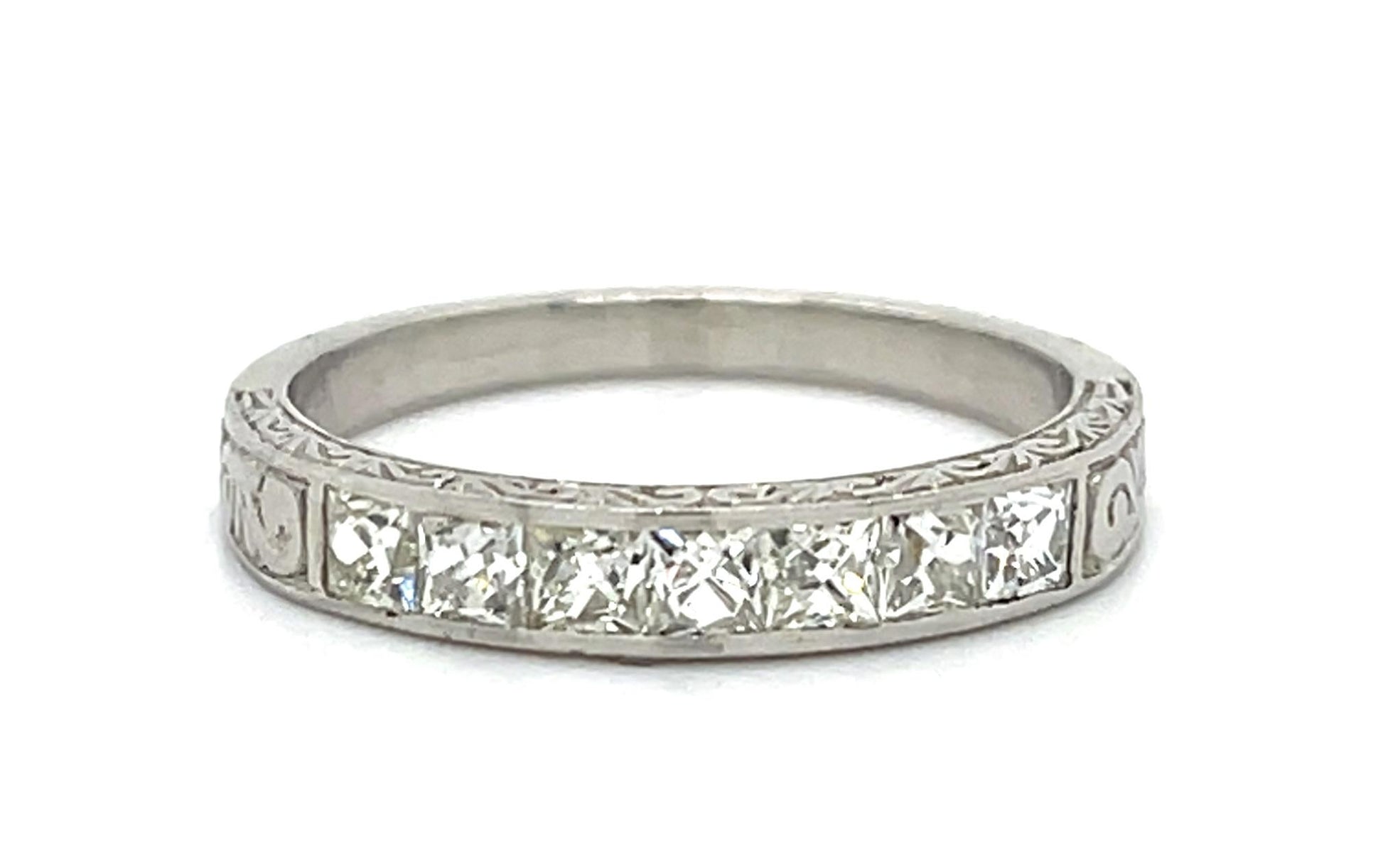 .75ct (F-G VS) French-cut Diamond PT Band Ring