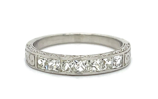 .75ct (F-G VS) French-cut Diamond PT Band Ring