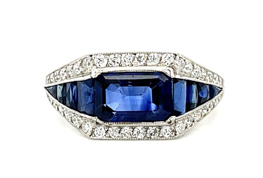 1.87ct Center Sapphire Platinum Handmade Pendant