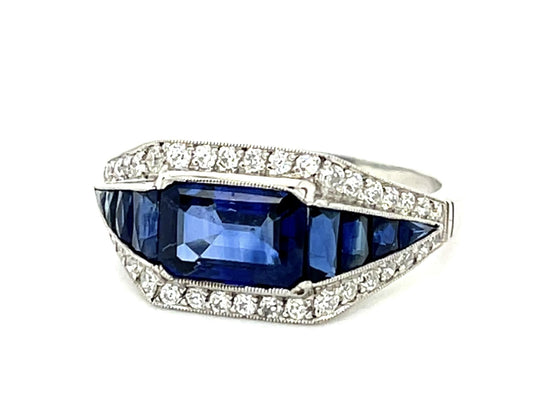 1.87ct Center Sapphire Platinum Handmade Pendant
