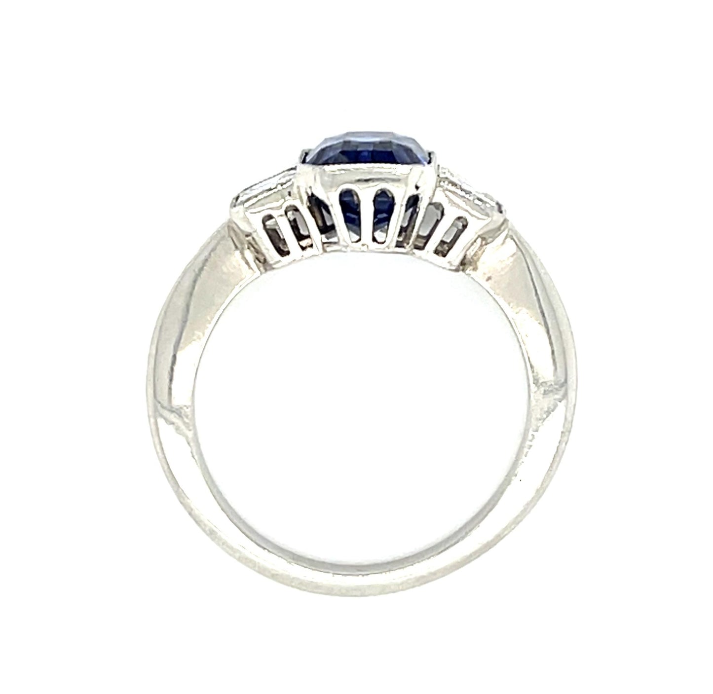 2.20ct Cushion Sapphire Platinum Handmade Ring
