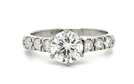 1.04ct (G SI1) Round Diamond Platinum Ring