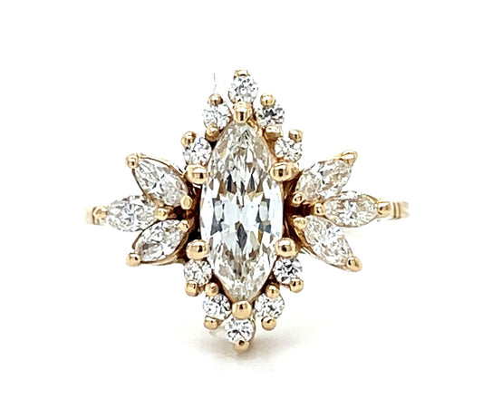 .70ct (I-J SI) Marquise Diamond 18KY Ring