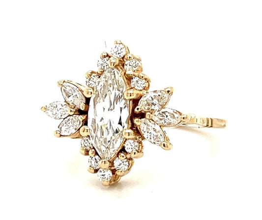 .70ct (I-J SI) Marquise Diamond 18KY Ring