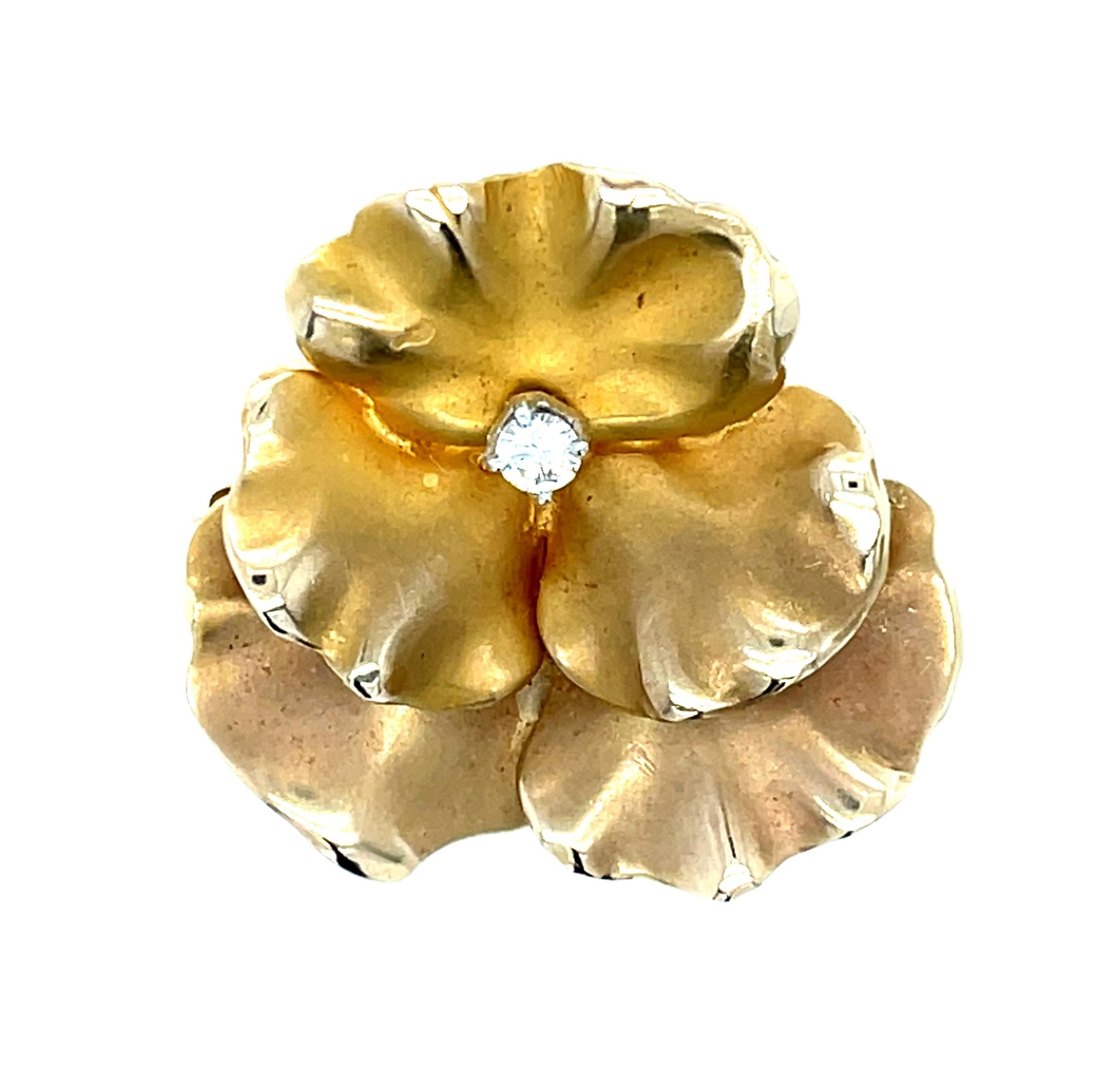 Art Nouveau Original .12ct Diamond 14KY Brooch (Antique 1900s)