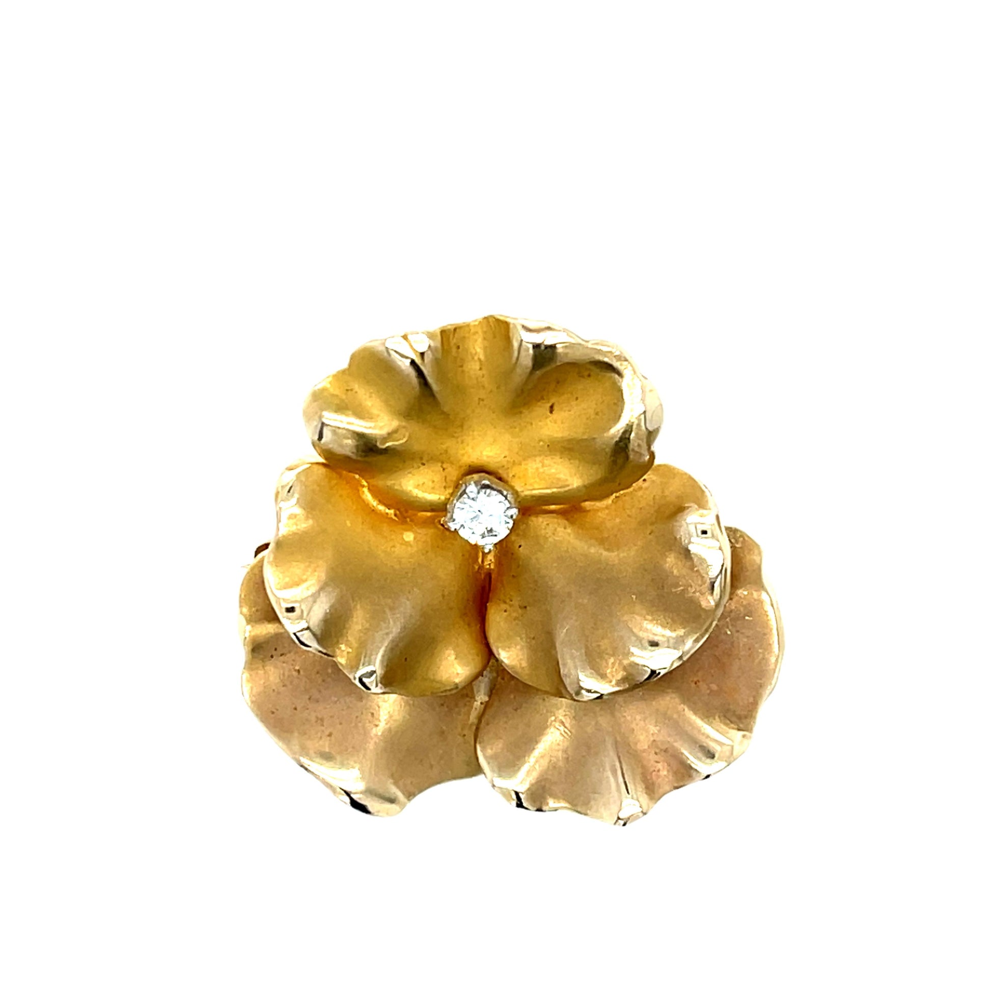 Art Nouveau Original .12ct Diamond 14KY Brooch (Antique 1900s)