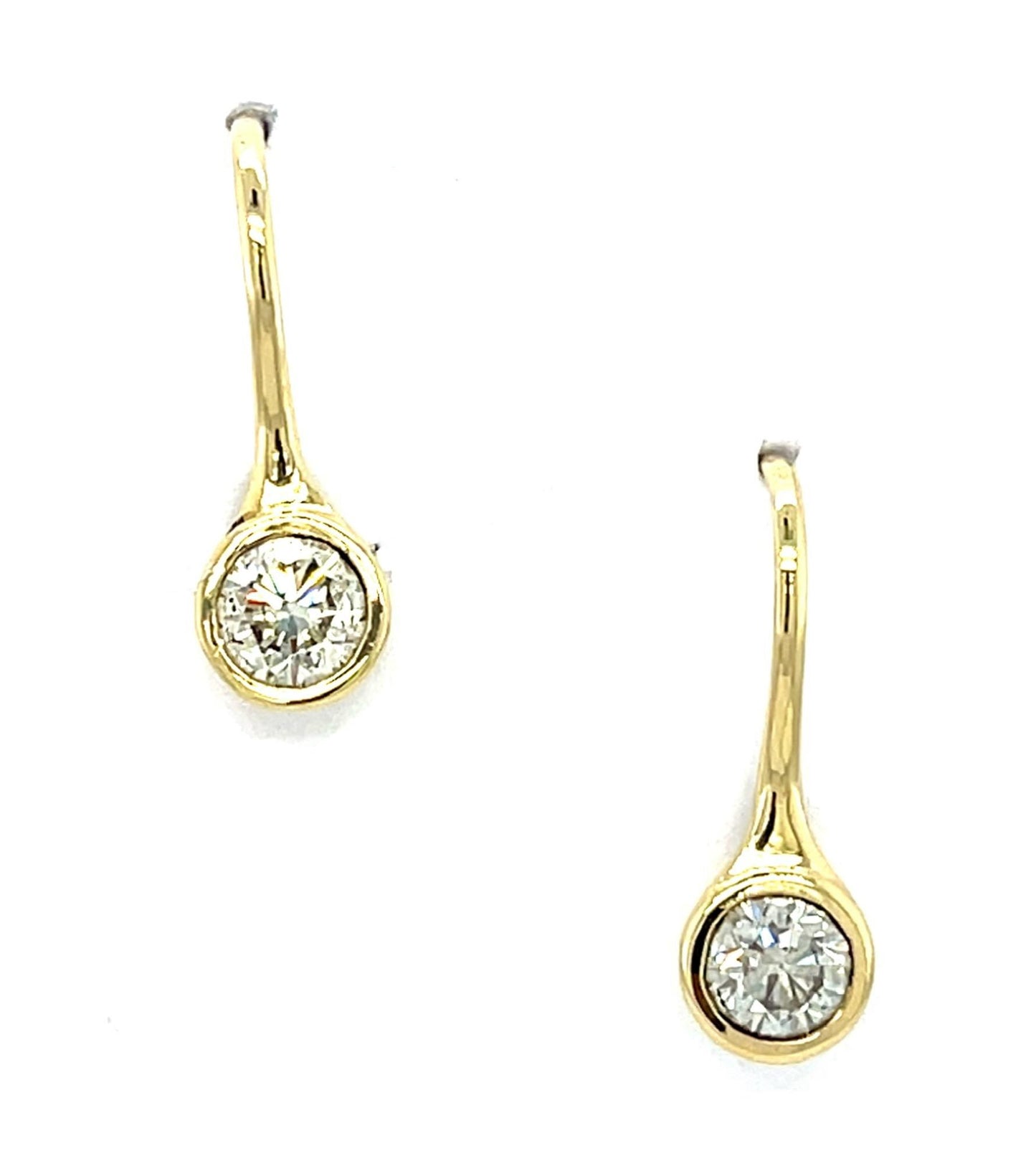 2.02ct (Two Diamonds, one diamond is an I SI2 (no cert) 14KY Stud Earrings 2.48g