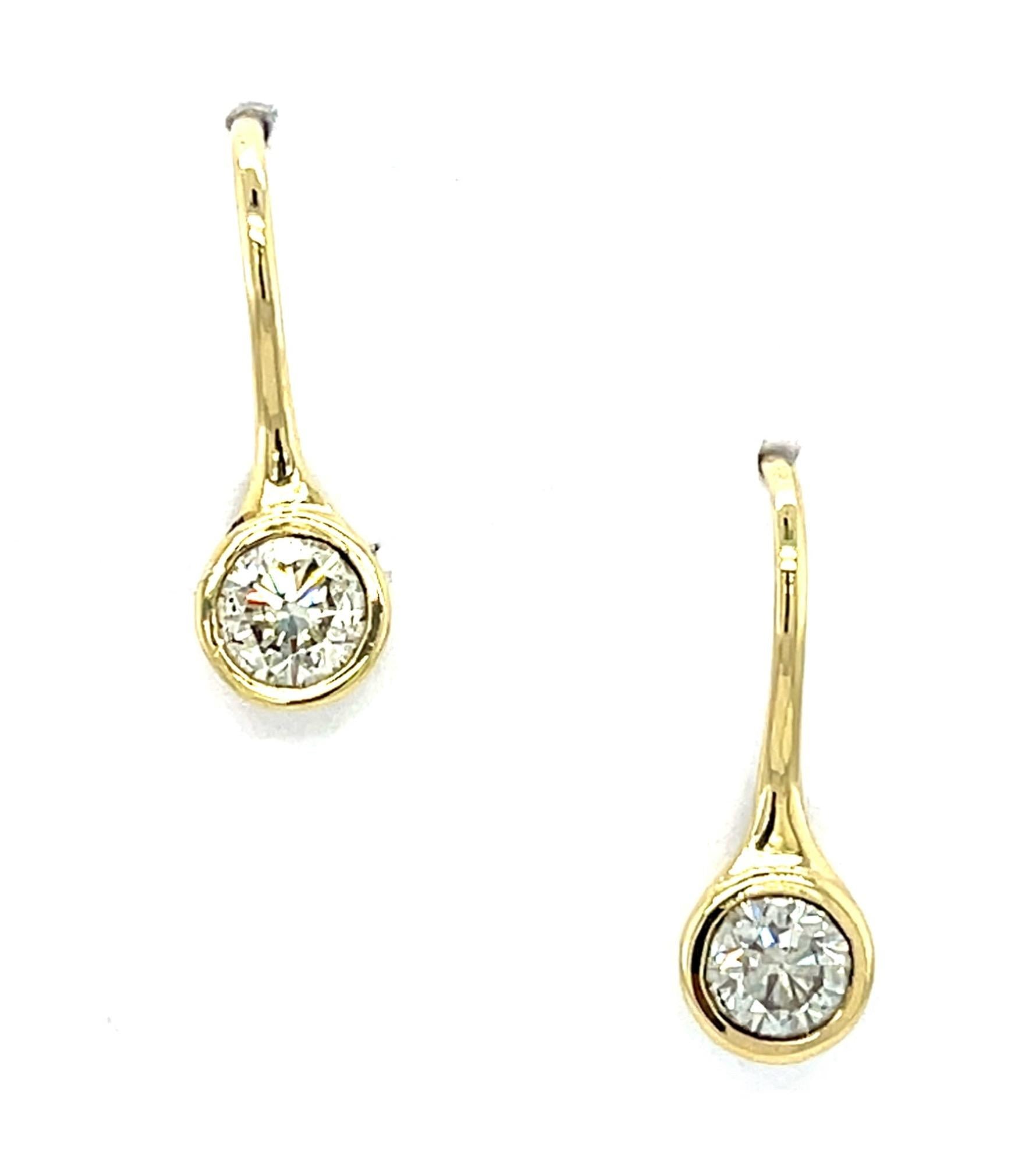 2.02ct (Two Diamonds, one diamond is an I SI2 (no cert) 14KY Stud Earrings 2.48g