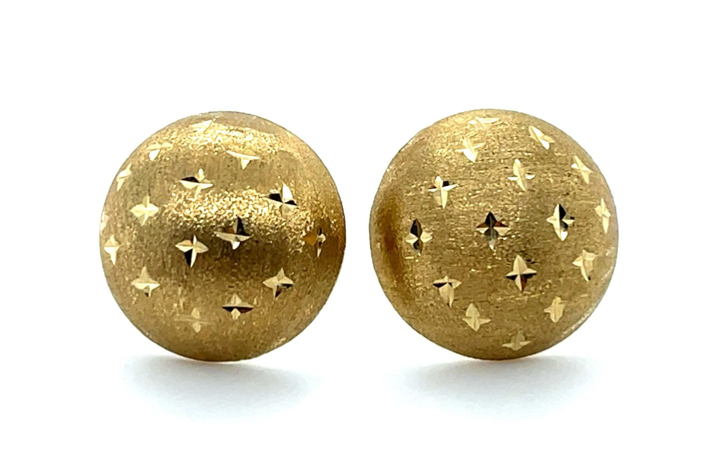 14KY Gold Button Stud Earrings 2.51g