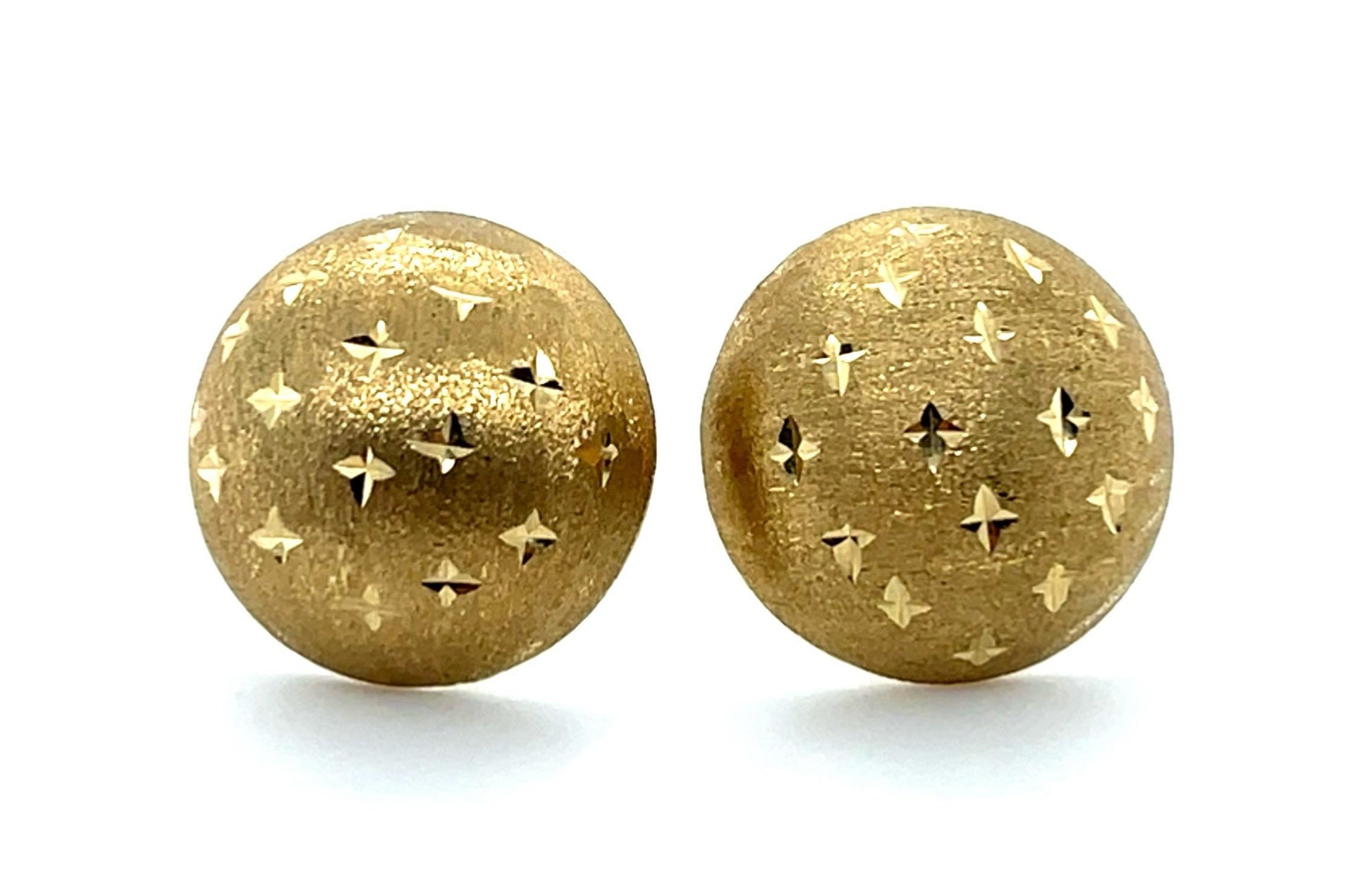 14KY Gold Button Stud Earrings 2.51g